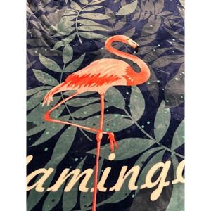 FXB Reversable Flamingo Fleece Zip Blue Duvet Cover Blanket Navy Blue Queen Size
